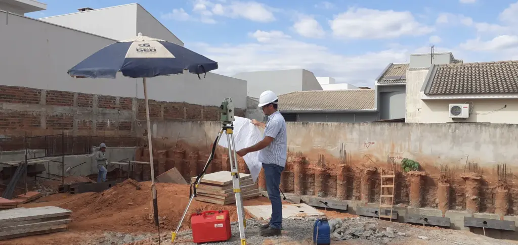 locação de eixos para obra
